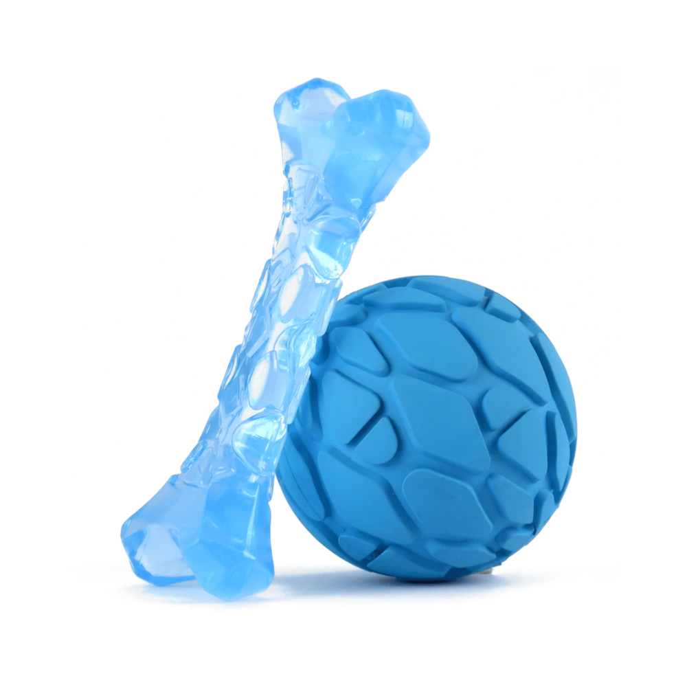 Fofos Milk Bone & Ball Toy for Dogs (Blue)