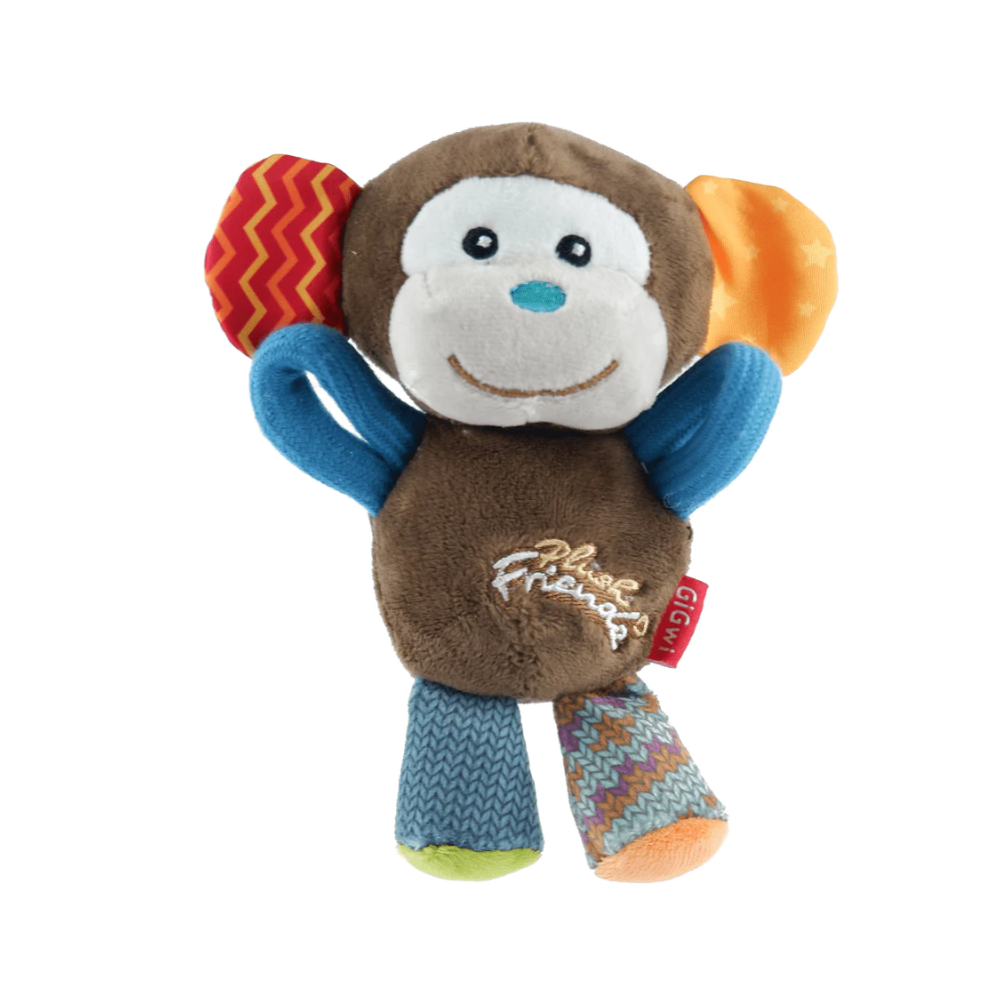 GiGwi Plush Friendz Monkey Squeaker Inside Plush Toy for Dogs