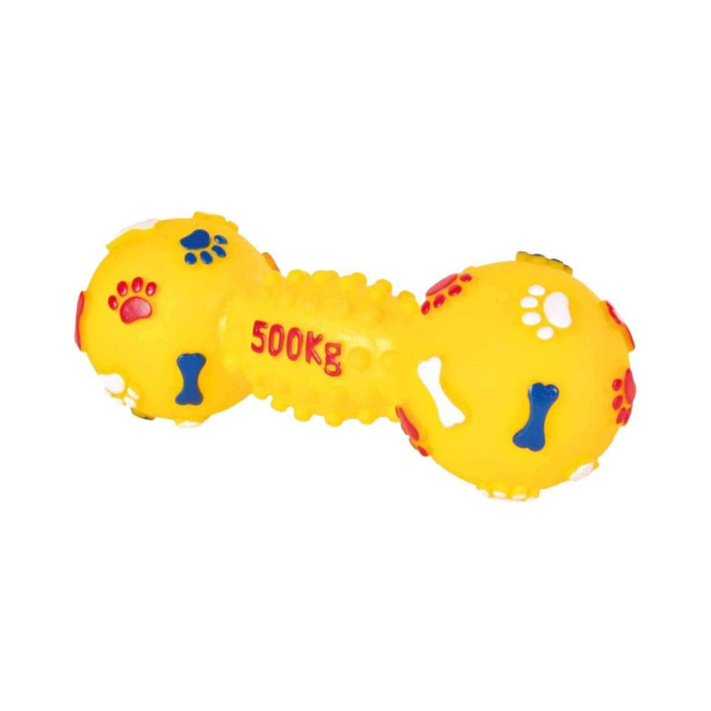 Trixie Dumbbell Vinyl Toy for Dogs (Yellow)
