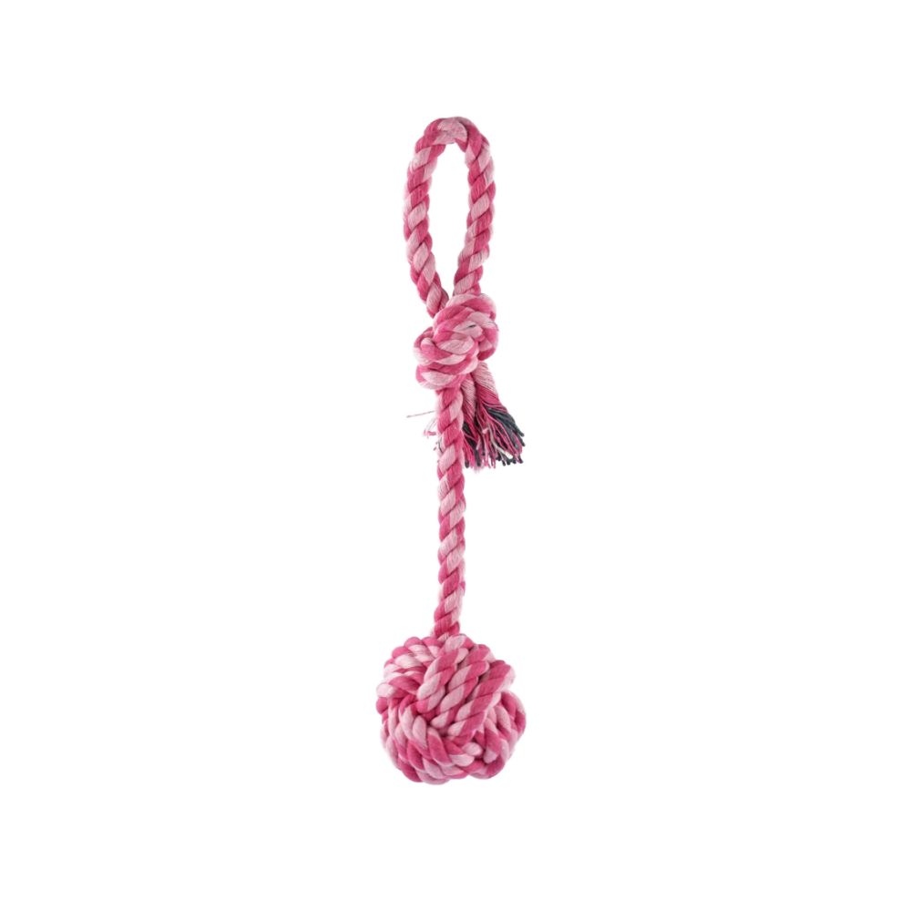 Trixie Playing Rope Loop with Woven in Ball Toy for Dogs (Pink)